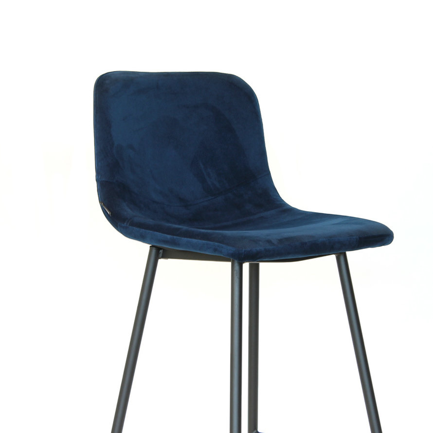 Gastro Barhocker Samt Mikky blau 68-79 cm