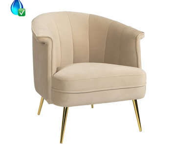Bronx71 Samt Sessel Amy modern beige