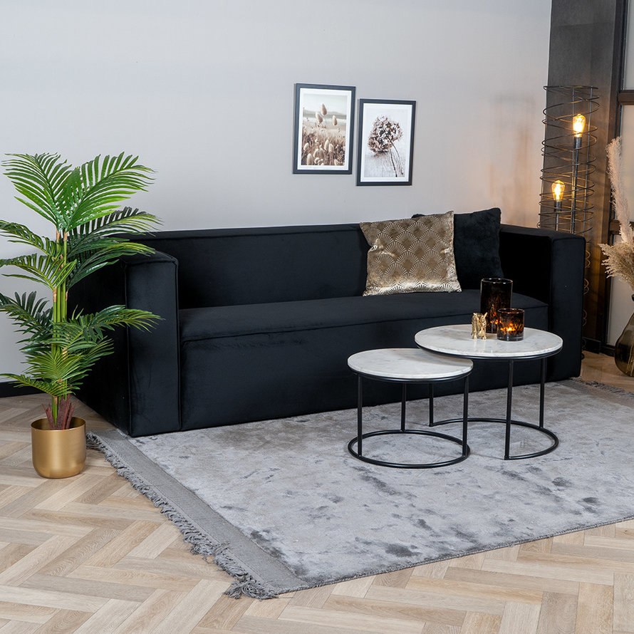 Samt Sofa Memphis 3-Sitzer schwarz