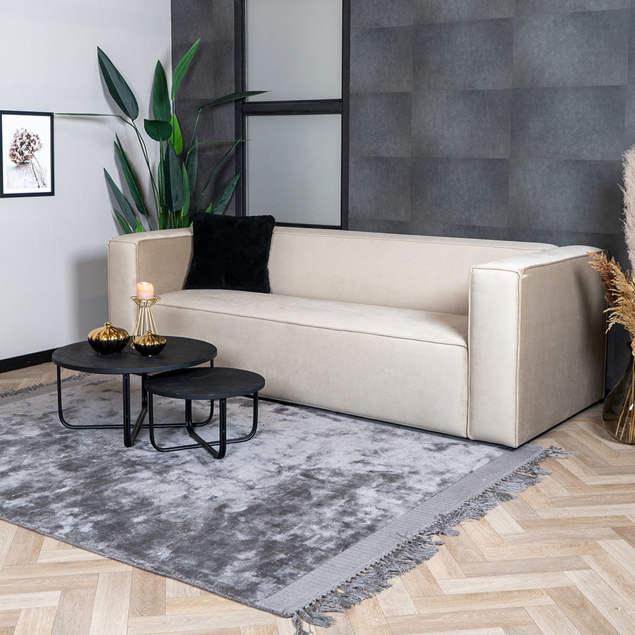 Samt Sofa Memphis 3-Sitzer beige