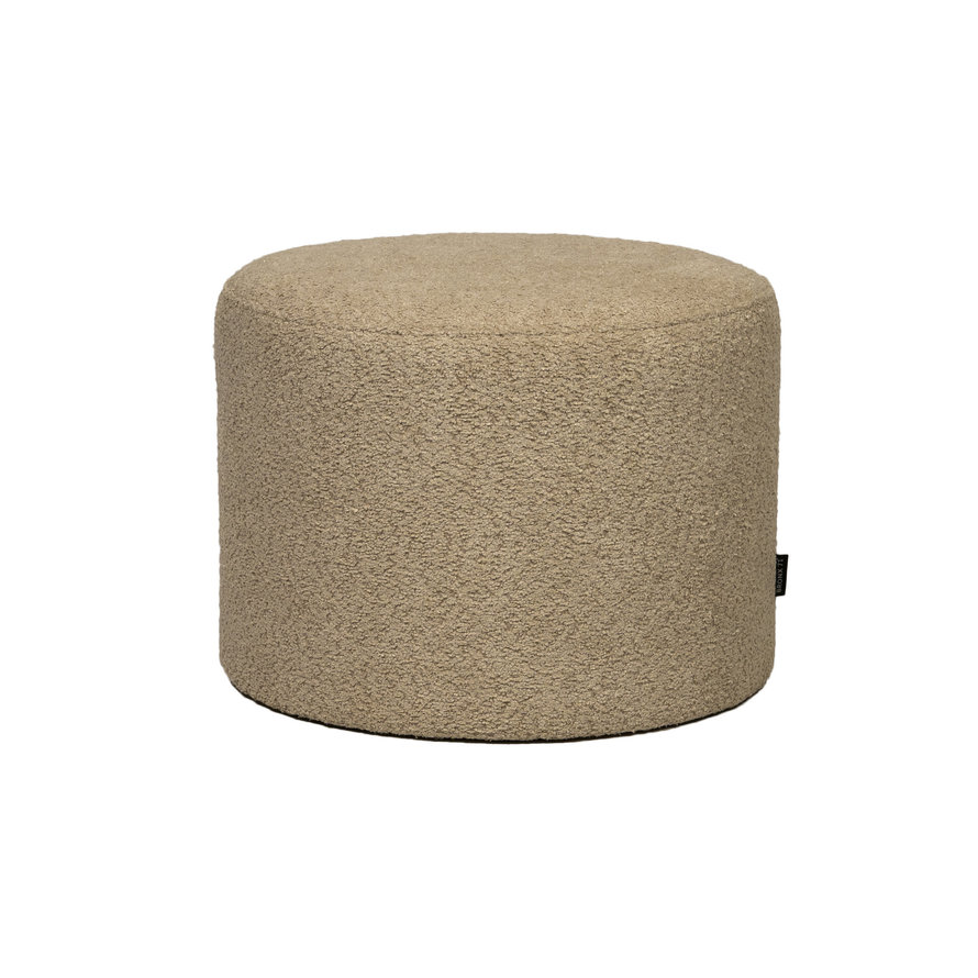 Bouclé Hocker Nora rund beige