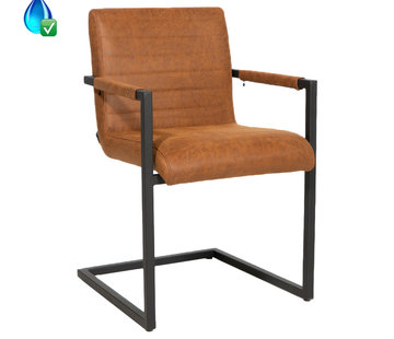 Bronx71 Stuhl Eco-Leder Block mit Armlehne cognac