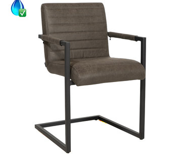 Bronx71 Stuhl Eco-Leder Block mit Armlehne anthrazit