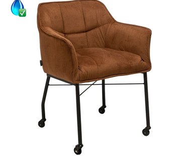 Bronx71 Stuhl Mace Cord mit Rollen cognac