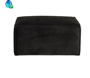 Bronx71 Samt Hocker Memphis rechteckig schwarz