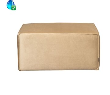 Bronx71 Samt Hocker Memphis rechteckig beige