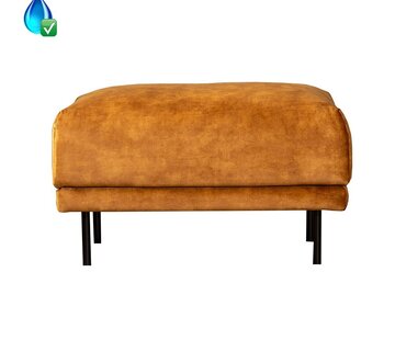 Bronx71 Samt Hocker Denver rechteckig ockergelb/cognac