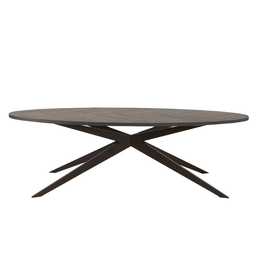Esstisch oval Fischgrät Ilva  PVC 240 x 110 cm schwarz