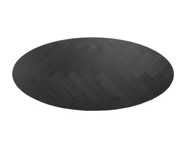 Bronx71 Tischplatte oval Fischgrät Nina PVC 240 x 110 cm schwarz