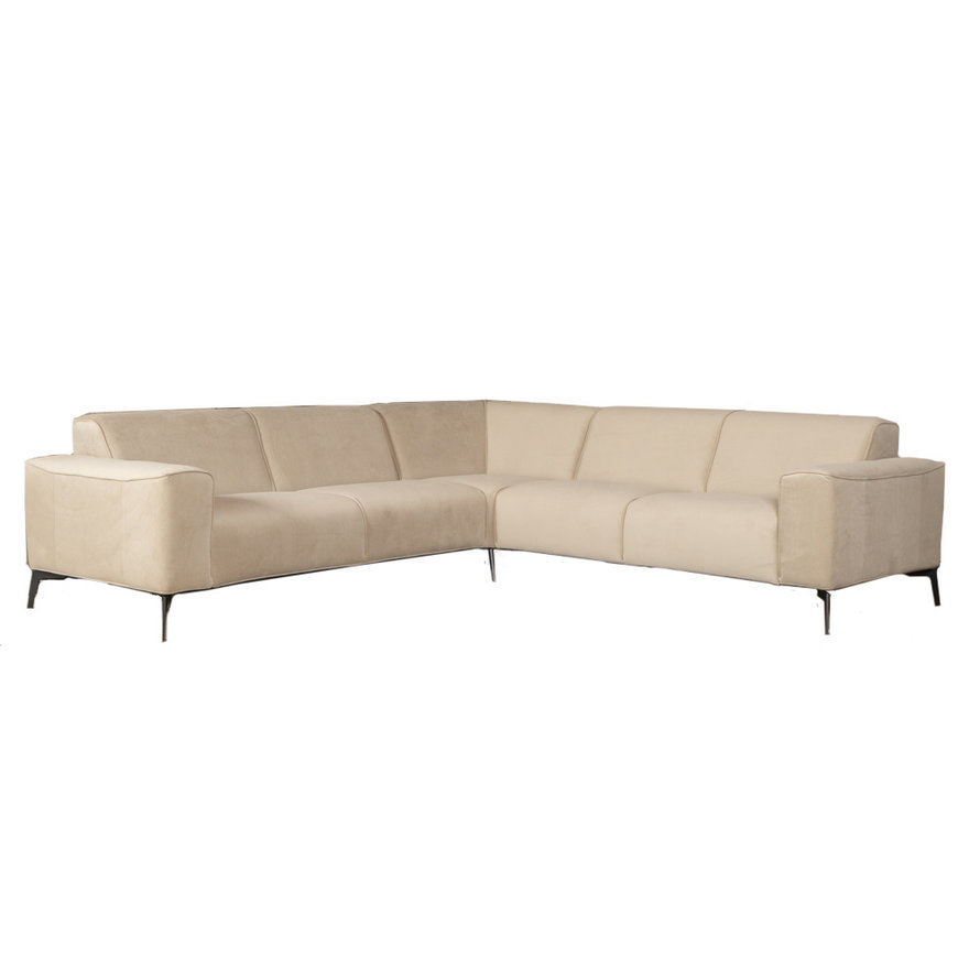 Ecksofa Vegas Samt beige links/rechts