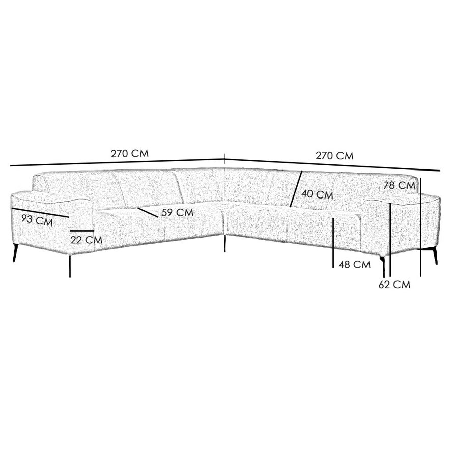 Ecksofa Vegas Samt creme links/rechts