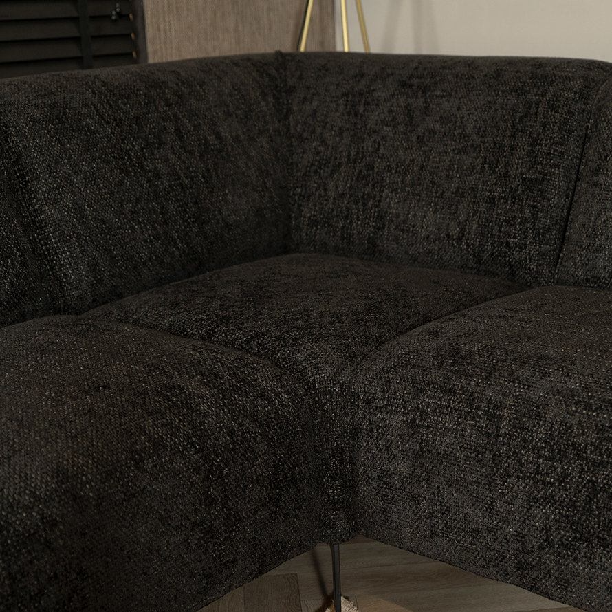 Ecksofa Vegas Chenille schwarz links/rechts