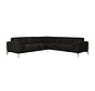Ecksofa Vegas Chenille schwarz links/rechts