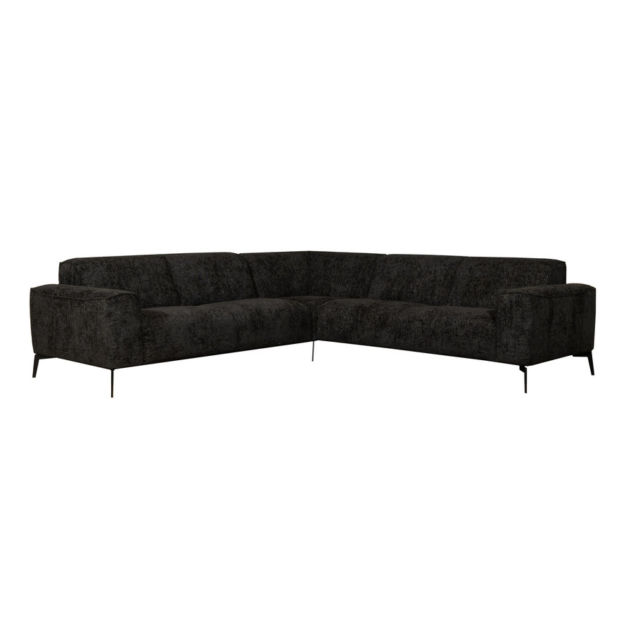 Ecksofa Vegas Chenille schwarz links/rechts