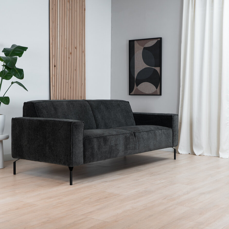 Chenille Sofa Kansas 3-Sitzer grün