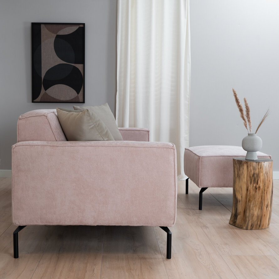 3-Sitzer Sofa Kansas rosa Stoff