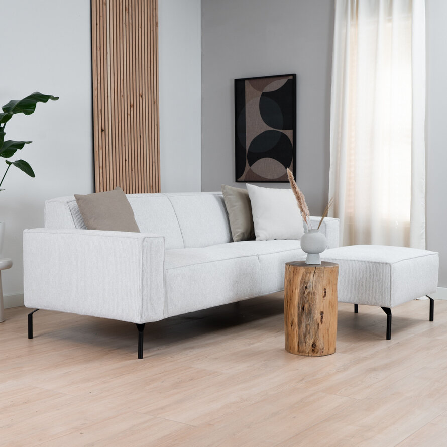 Sofa 3-Sitzer Kansas Stoff off white