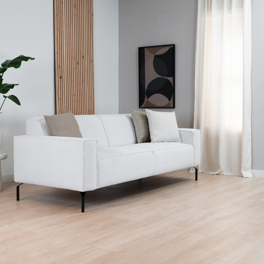 Sofa 3-Sitzer Kansas Stoff off white