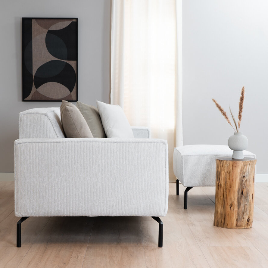 Sofa 3-Sitzer Kansas Stoff off white