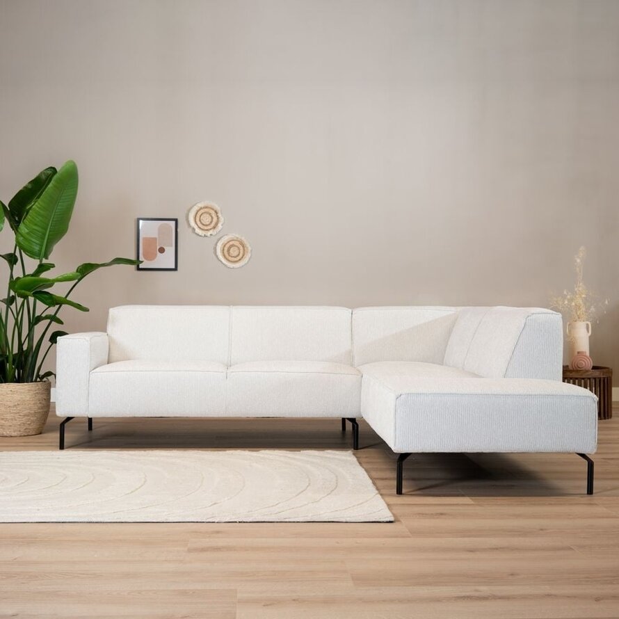 Ecksofa Kansas Stoff off white rechts