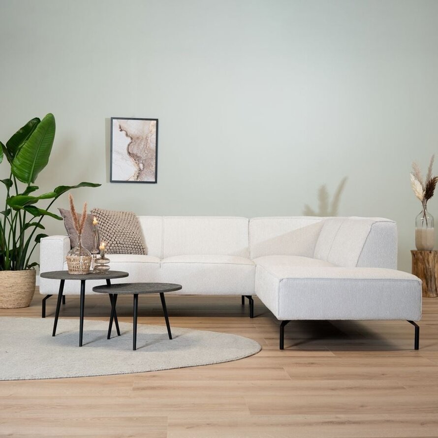 Ecksofa Kansas Stoff off white rechts