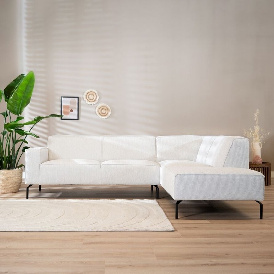 Ecksofa Kansas Stoff off white rechts