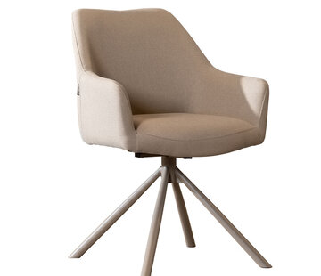 Bronx71 Esszimmerstuhl Ida recycelter Stoff 180° drehbar taupe