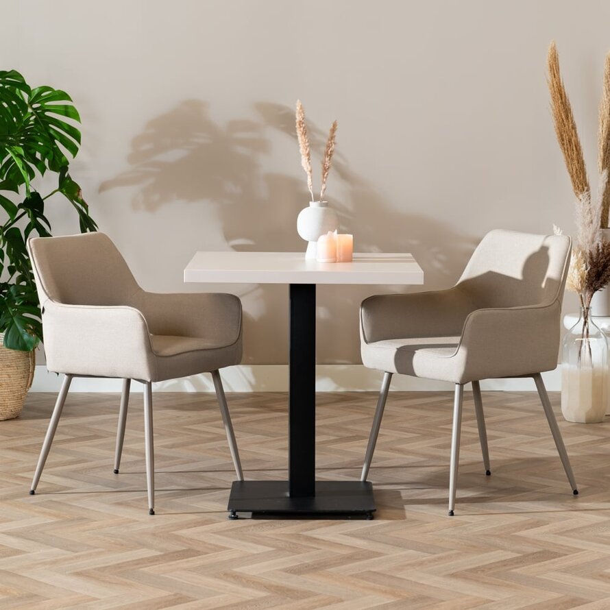 Bistrotisch Nils quadratisch beige Melamin 70x70x77 cm