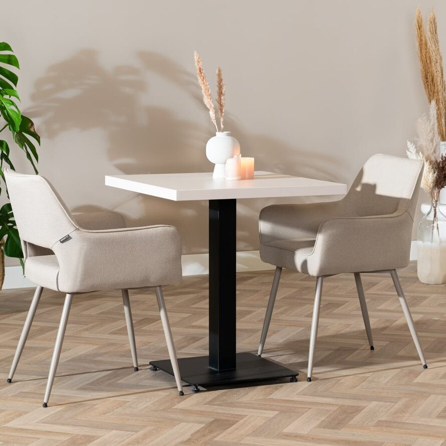 Bistrotisch Nils quadratisch beige Melamin 70x70x77 cm