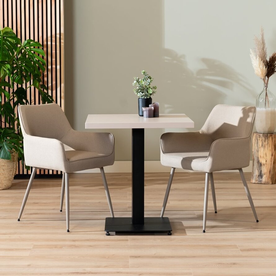 Bistrotisch Nils quadratisch beige Melamin 70x70x77 cm