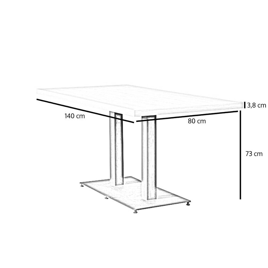 Esstisch Nils Eichenlook Melamin 140 x 80 cm