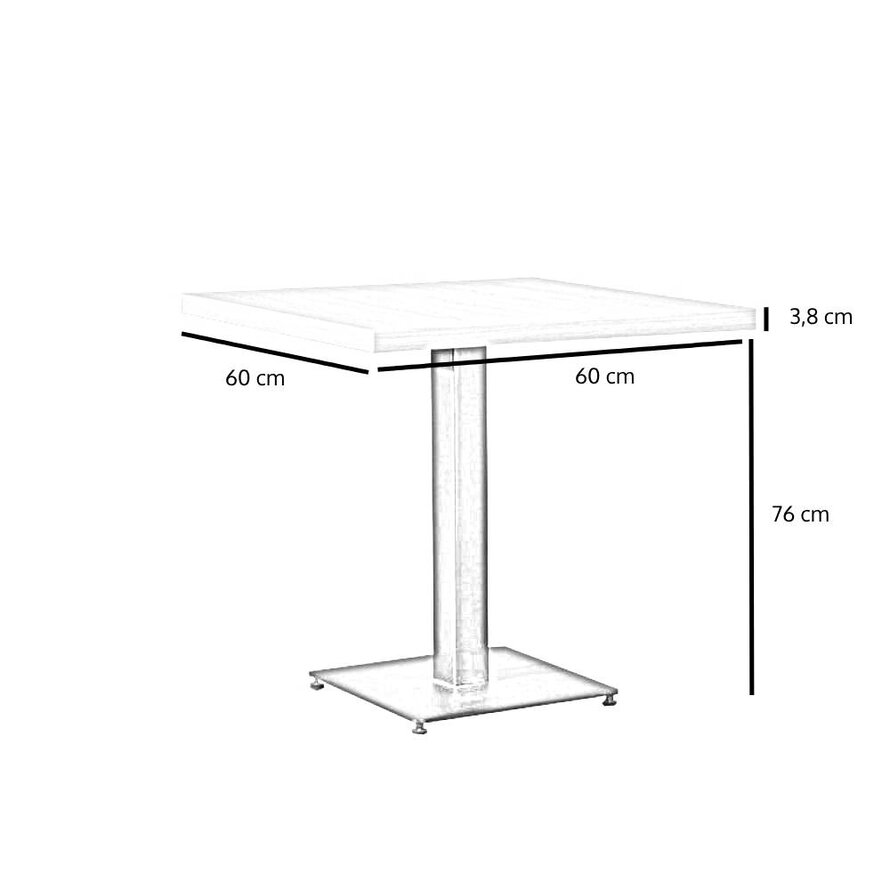 Bistrotisch Nils quadratisch Eichenlook Melamin 60x60x77 cm