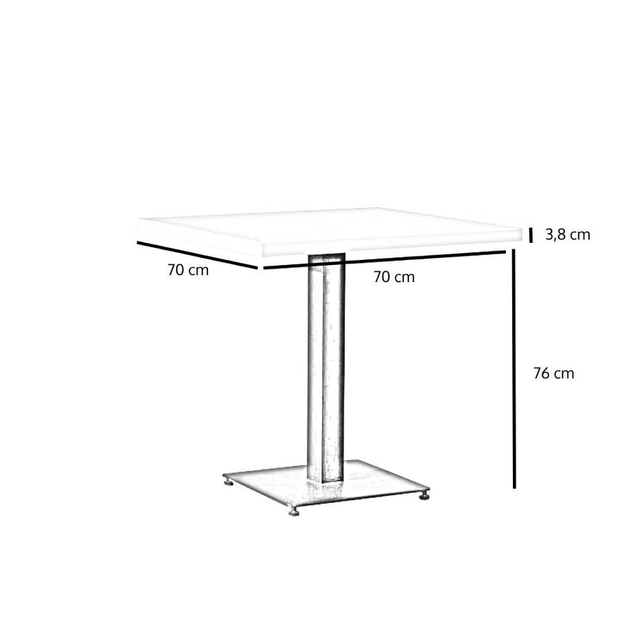 Bistrotisch Nils quadratisch beige Melamin 70x70x77 cm