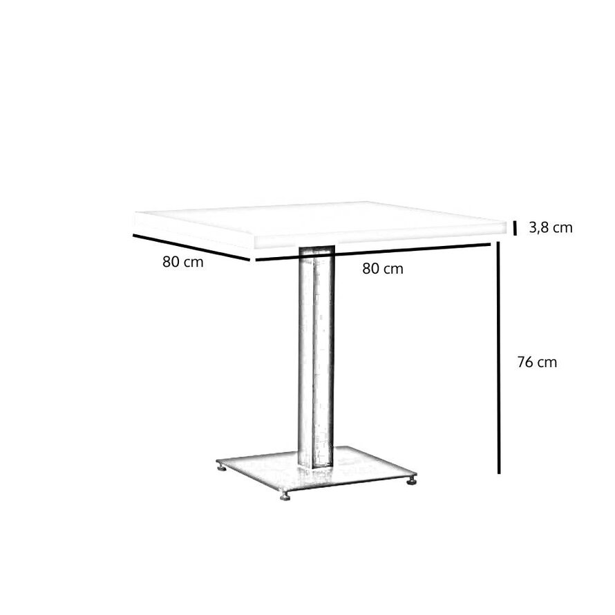 Bistrotisch Nils quadratisch beige Melamin 80x80x77 cm