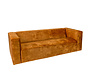 Samt Sofa Memphis 3-Sitzer ockergelb/cognac