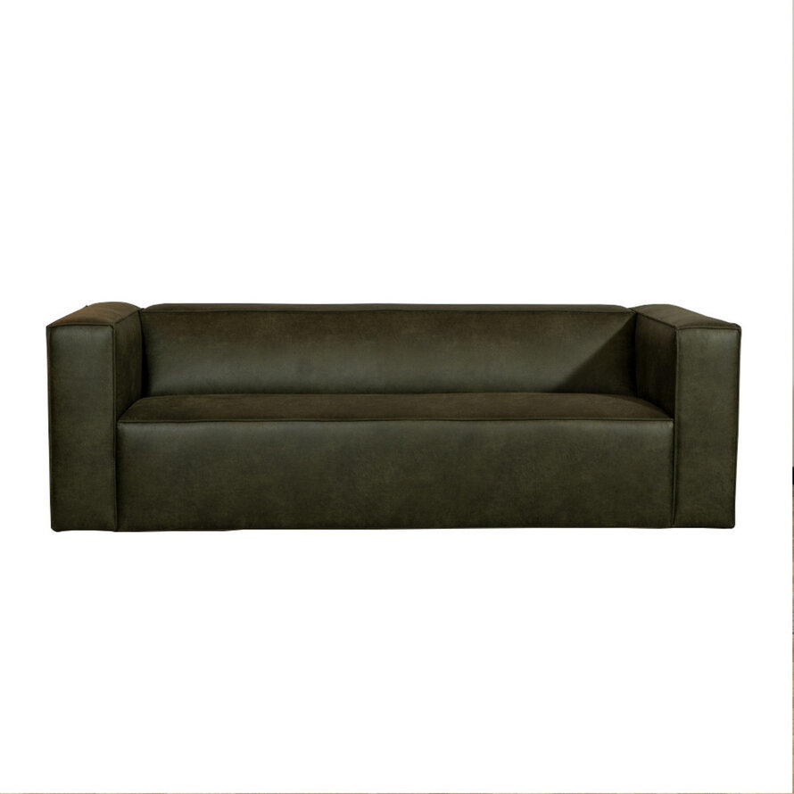 Leder Sofa Memphis 3-Sitzer olivgrün