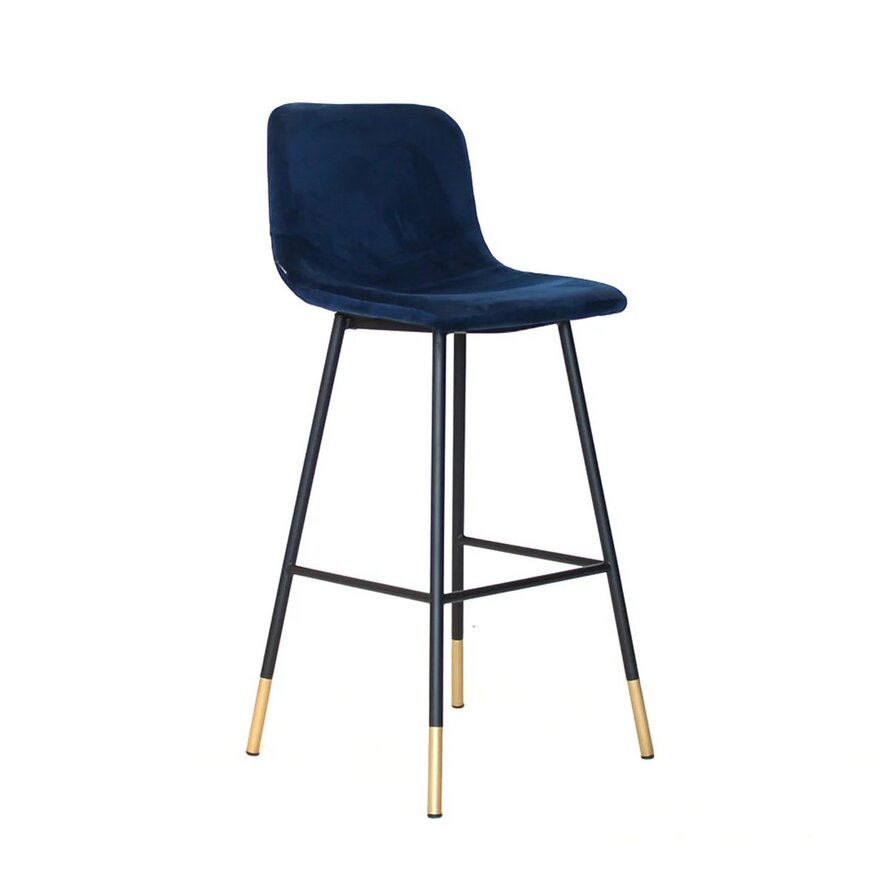 Gastro Barhocker Samt Mikky blau 68-79 cm