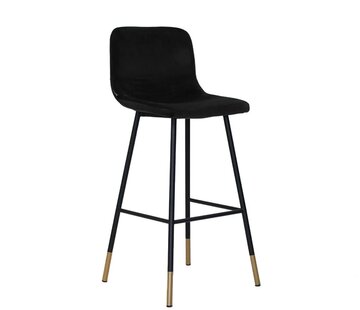 Bronx71 Gastro Barhocker Samt Mikky schwarz 68-79 cm