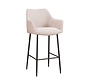 Barhocker mit Armlehne Niklas recycelter Stoff beige 78cm