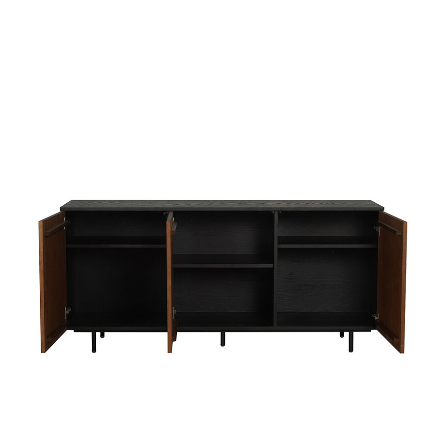 Sideboard Haley schwarz Eiche dunkel 160x45x74 cm