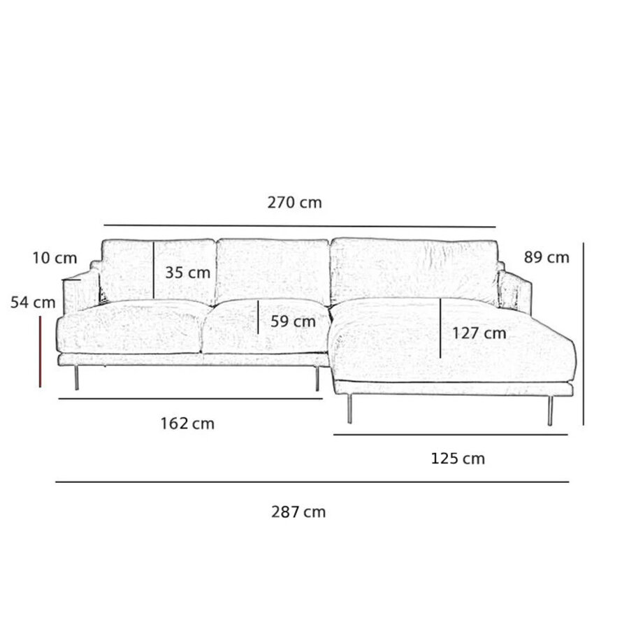 Ecksofa Denver Leder anthrazit rechts