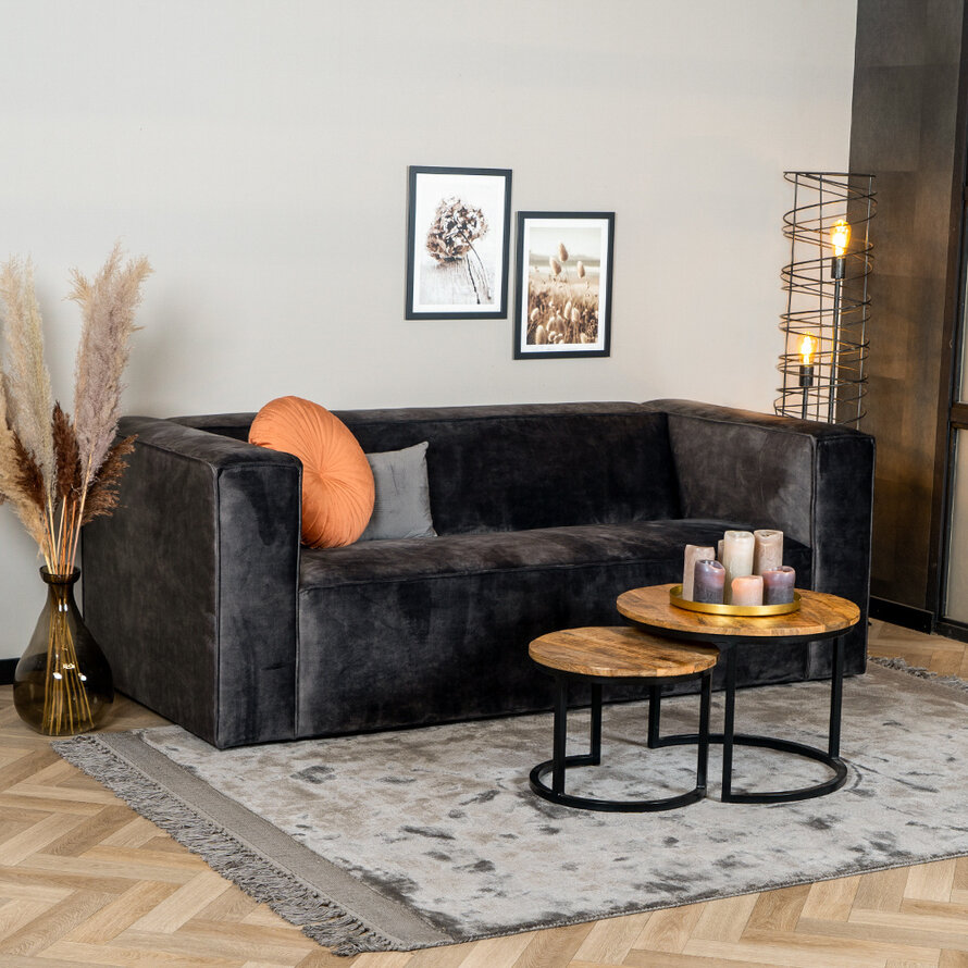 Samt Sofa Memphis 2,5-Sitzer anthrazit