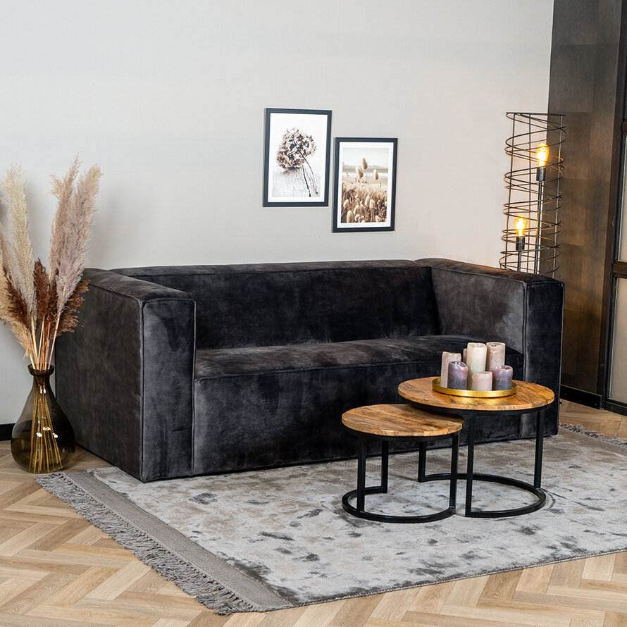 Samt Sofa Memphis 2,5-Sitzer anthrazit