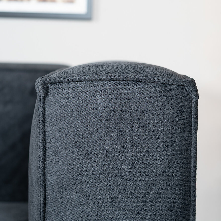 Design Sofa Memphis 2,5-Sitzer Stoff schwarz