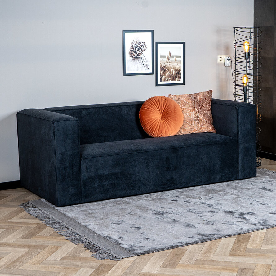 Design Sofa Memphis 2,5-Sitzer Stoff schwarz