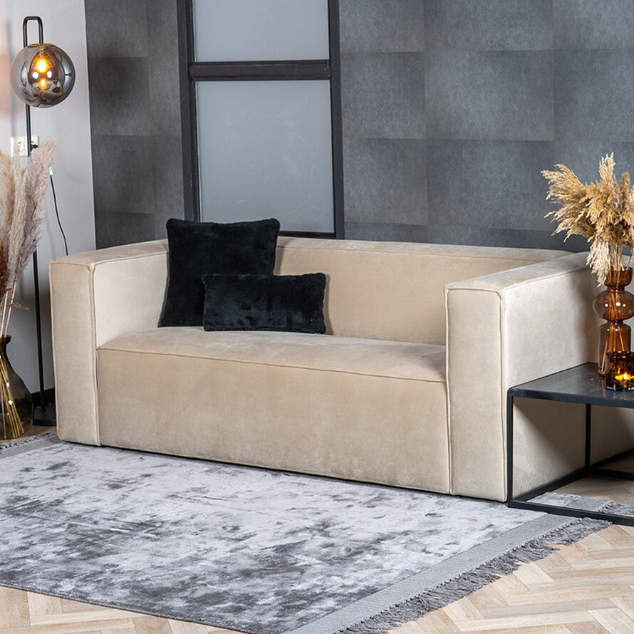 Samt Sofa Memphis 2,5-Sitzer creme