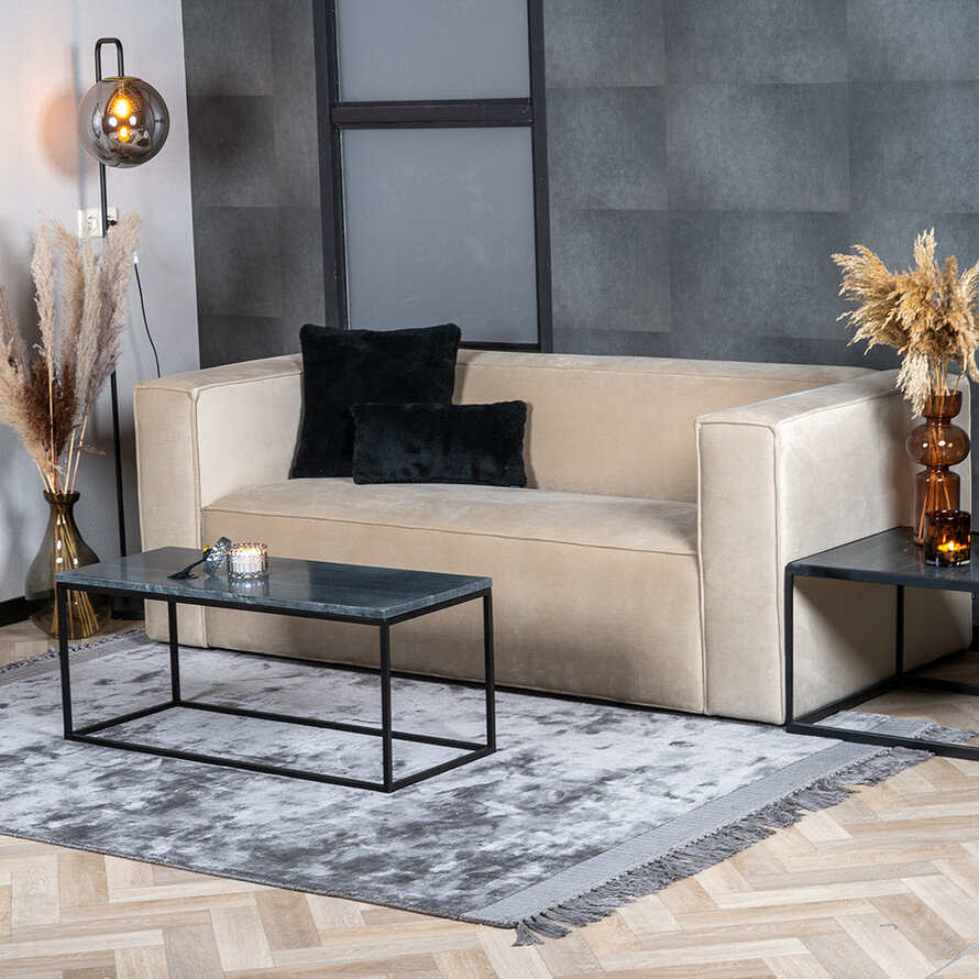 Samt Sofa Memphis 2,5-Sitzer creme