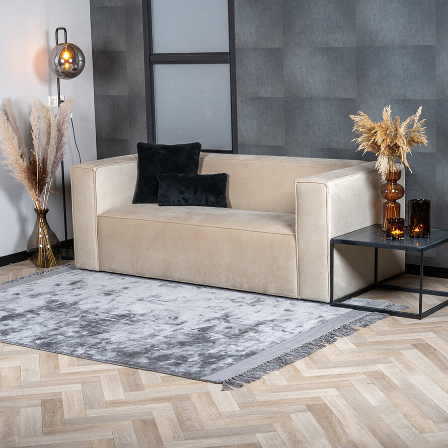 Samt Sofa Memphis 2,5-Sitzer creme