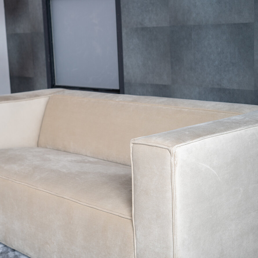 Samt Sofa Memphis 2,5-Sitzer creme