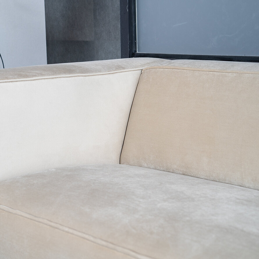 Samt Sofa Memphis 2,5-Sitzer creme